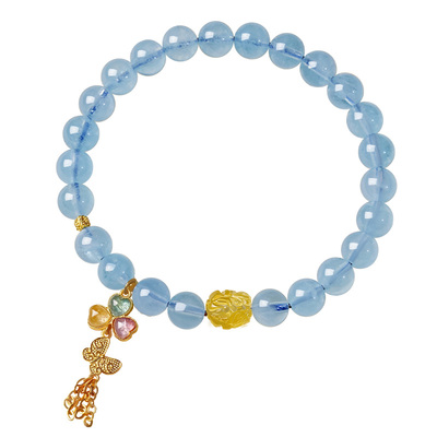 宫里上新蓝楹海蓝宝手链