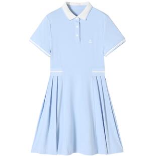 Navigare意大利小帆船童装女童polo领连衣裙夏季儿童翻领裙子长裙