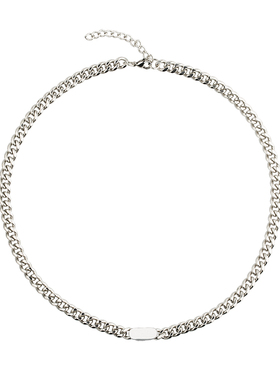 不掉色钛钢光面扣古巴链男潮