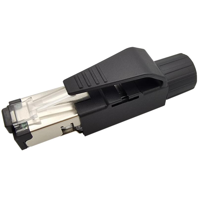 工业水晶头抗震动Profinet接头EtherCat连接器四芯PN屏蔽网线接头