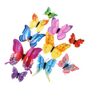 墙面挂饰装饰品挂件免打孔3d立体仿真蝴蝶电视墙贴卧室贴画冰箱贴