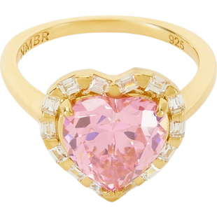 【折扣】NUMBERING 女镀金方晶锆石戒指