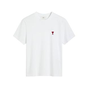 【经典爱心】Ami Paris男女同款红色爱心棉质短袖T恤