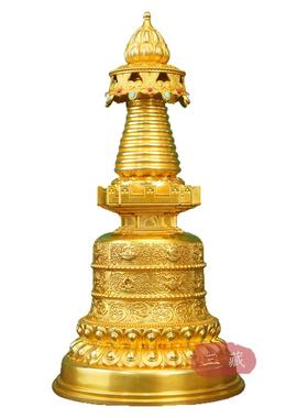 纯铜全鎏金佛塔菩提塔家用摆件