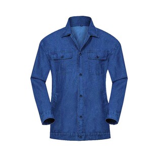 夏季薄款焊工牛仔工作服套装男女纯棉耐磨透气劳保服工人防烫工装