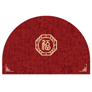 半圆入户门地垫门口红色2026新款百福门垫进门脚垫门厅门外地毯