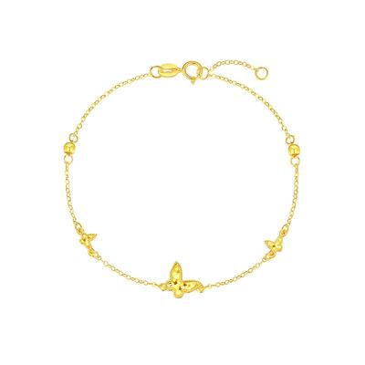 周大生18K金蝴蝶手链送女友