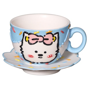景德镇手工手绘陶瓷马克杯卡通可爱猫咪水杯手握随行杯牛奶咖啡杯