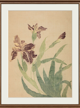 中古风客厅花卉古典装饰画定制