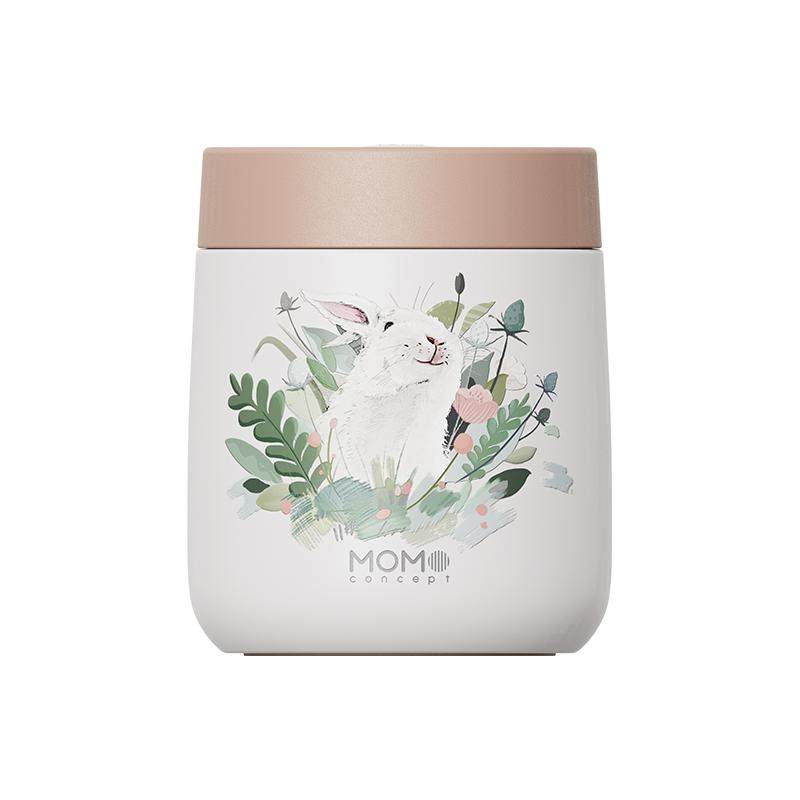 momo保温杯宽口花园兔图案便携杯