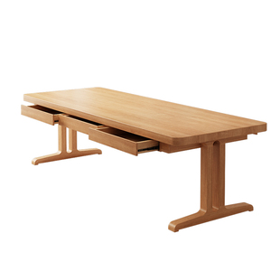 实木客厅学习桌学生书桌长条实木大板桌亲子学习办公桌抽屉书桌