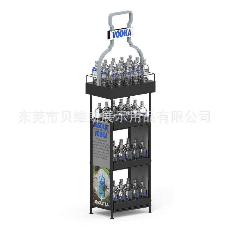 威士忌酒陈列架酒类金属四层展览展示架酒瓶造成展柜厂家定制批发图片