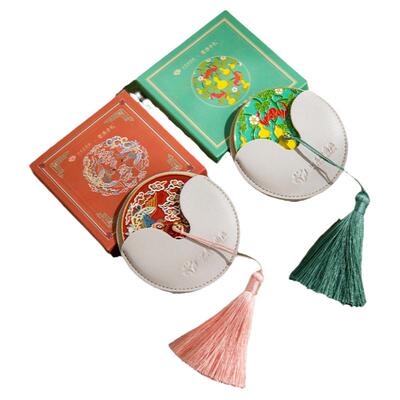 随身化妆镜旅行便携朱颜学生梳妆小镜子纪念山东省博物馆文创周边