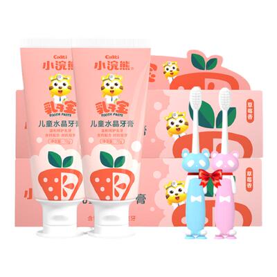 小浣熊儿童牙膏3-6岁水晶清洁