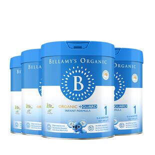 【官方正品】贝拉米有机蓝盾乳铁蛋白1段幼儿奶粉0-6月800g*4罐