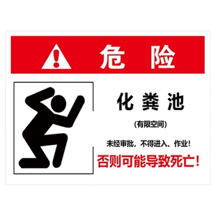 污水处理池消防水池蓄水池冷库作业安全危害告知牌有限空间受限警示牌告知卡有限空间警告标志标识牌定制