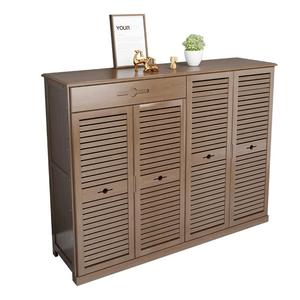 透气简易简约落地式百叶鞋柜