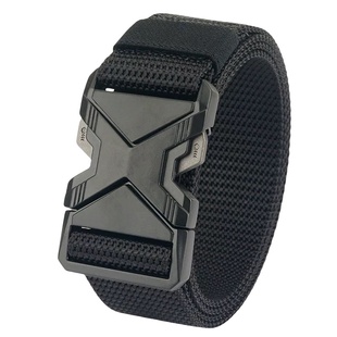 合金扣头弹力带身腰带男帆布战术作训裤腰带多功能户外编织松紧款