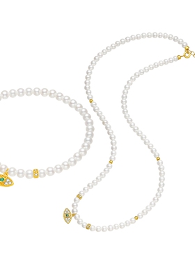 六桂福珠宝银饰绿之魔眼项链