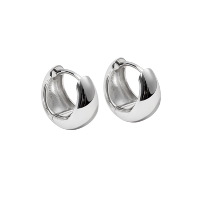 ULINE通体999纯银耳环足银耳圈女