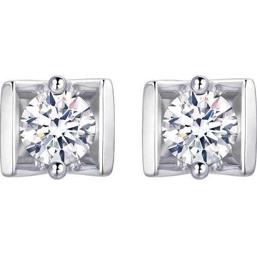 PROMESSA周生生钻之颂18K白色黄金钻石耳钉钻石耳环耳饰18095E