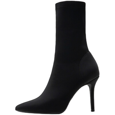 弹力瘦瘦靴细跟短靴康莉达欧美