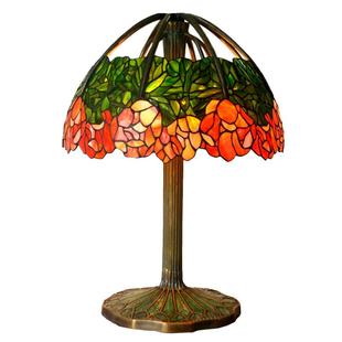 【荷花】帝凡尼彩玻全铜古董收藏增值传世传家艺术手工客厅大台灯