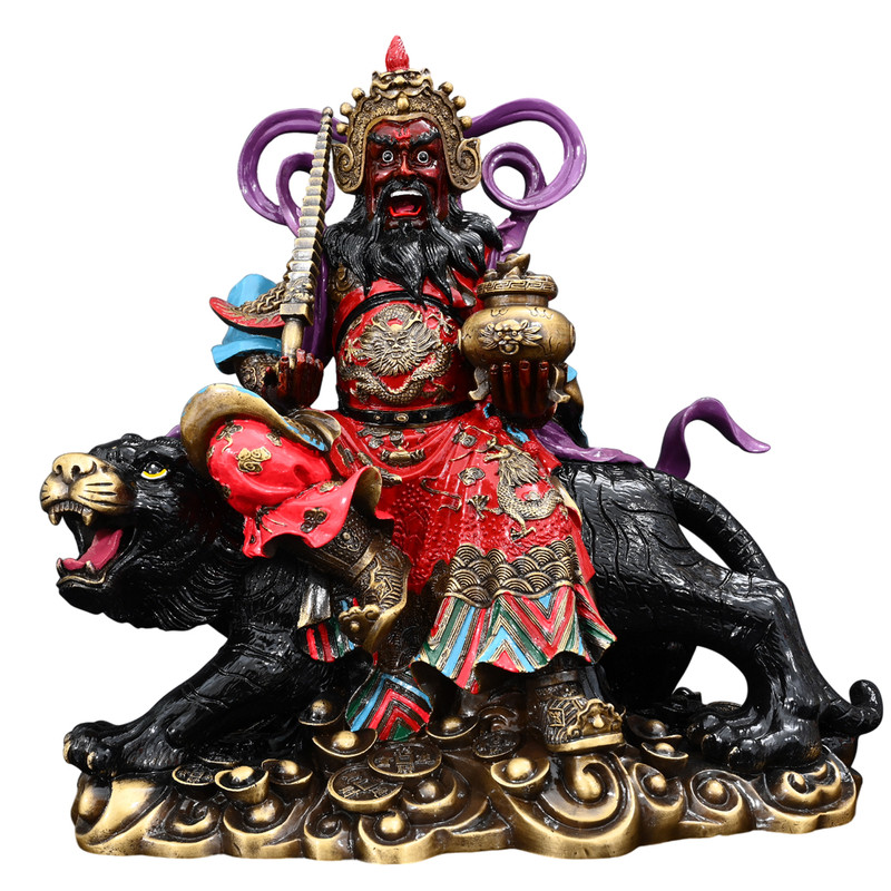 黄铜赵公明摆件武财神神像正财
