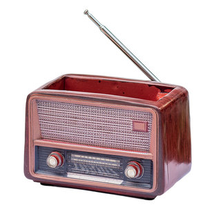 趣玩园艺复古收音机多肉花盆小组合盆栽八十年代怀旧老物件电视机