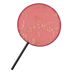 中国风 团扇 古典圆形烫金扇子古风芒种舞蹈扇透明秀禾服新娘宫扇