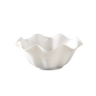 陶瓷碗家用大号高级感荷叶边2026新款陶瓷餐具水果沙拉碗纯白汤碗