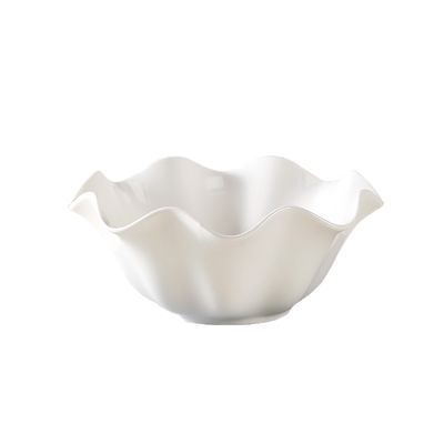 陶瓷碗家用大号高级感荷叶边2026新款陶瓷餐具水果沙拉碗纯白汤碗