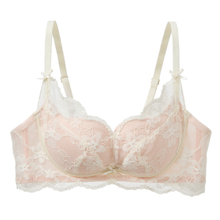 六只兔子蕾丝内衣女小胸聚拢显大胸罩无钢圈纯欲风收副乳文胸