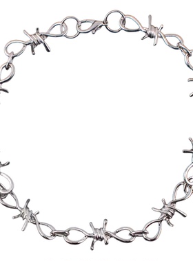 ins钛钢欧美朋克荆棘项链