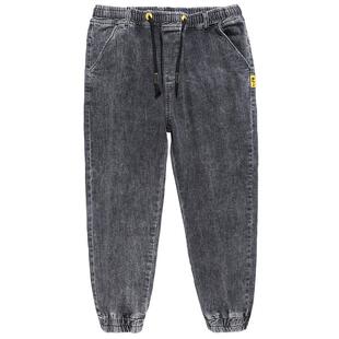 春季牛仔裤男宽松休闲哈伦束脚胖子肥佬加肥加大码春季弹力长裤子