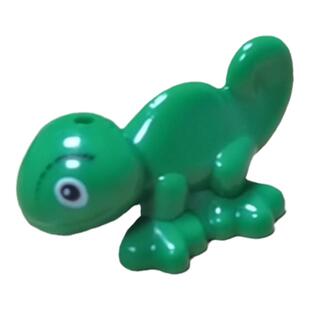 小积木颗粒动物变色龙幼仔印刷件爬行生物蜥蜴造型零件装饰配件