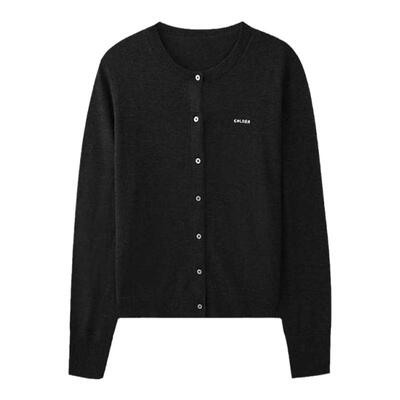 GOLDEN BARRY金和百瑞241200纯色系经典单排扣羊毛开衫女简约休闲