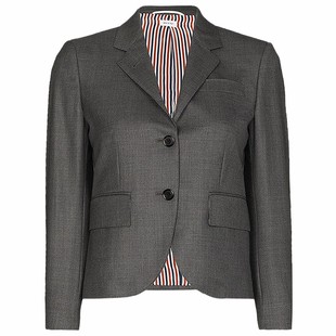 [24期免息]THOM BROWNE 女士SUPER120'S斜纹羊毛西服外套