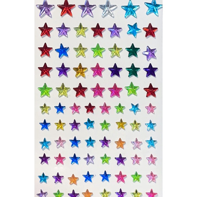 多巴胺彩色星星贴纸拍照儿童钻石脸贴面部钻贴演唱会应援妆脸上贴五角星水钻亮钻装饰贴纸化妆饰品贴套装全套