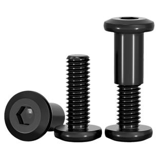 黑色304不锈钢平圆头夹板对锁螺母倒边内六角家具螺帽子母钉套装