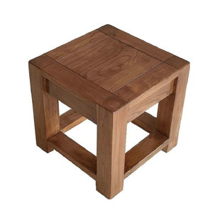 老榆木换鞋凳方凳实木矮凳客厅茶凳沙发凳花架底座家用休闲小凳子