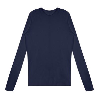 强捻长绒棉后中缝长袖T恤上衣