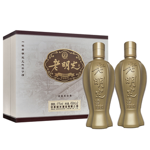 安徽老明光1980礼盒41度浓香型白酒450ml*2瓶礼盒装固态法纯粮酒
