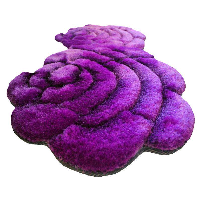 3d立体玫瑰花圆形客厅地毯结婚