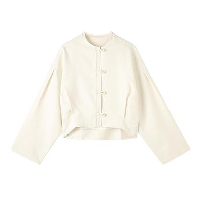 CHESONSE小众圆领前短后长短外套