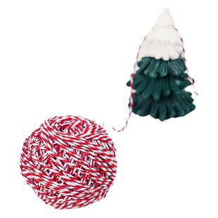 圣诞细丝带棉绳吊牌绳红色棉线diy绳子双色麻绳礼物包装打包绑带