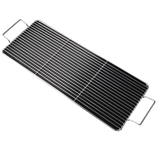 不锈钢长方形烧烤网架子烤肉篦子带手柄加粗户外加密晾晒网片双耳