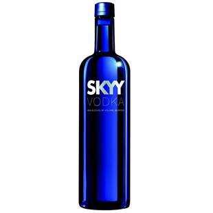 郎家园进口洋酒Skyy Vodka深蓝蓝天伏特加酒原味基酒双支装