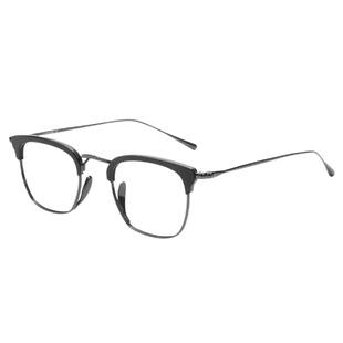 万年龟半框超轻纯钛近视眼镜框大脸显瘦轻奢日本眉线框防蓝光防雾