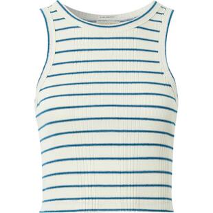 Mother denim 夏女多巴胺条纹混纺短款背心